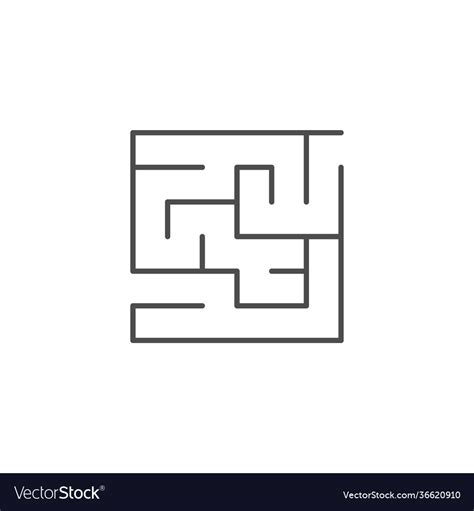 Maze or labyrinth line outline icon Royalty Free Vector