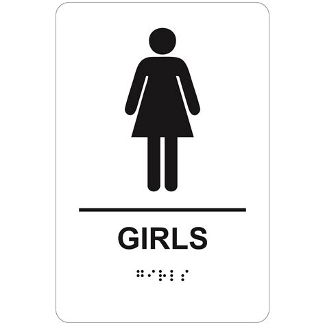 Girls Restroom - Economy ADA signs with Braille - Winmark Stamp & Sign ...