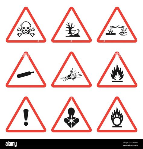 GHS pictogram hazard sign set. Isolated on white background. Dangerous ...