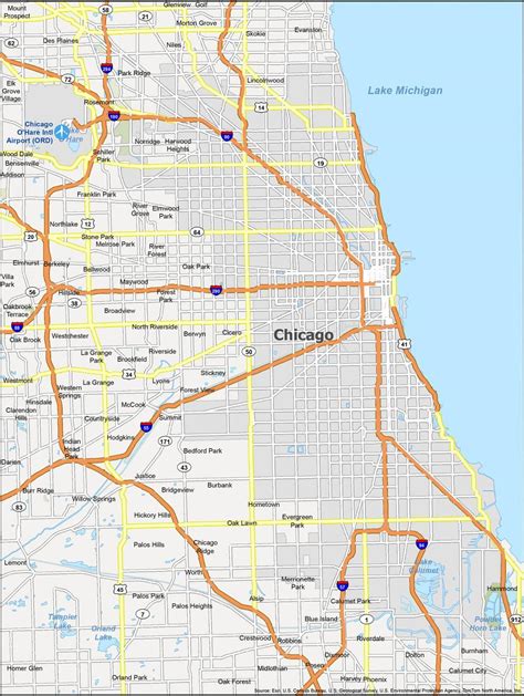 Map of Chicago, Illinois - GIS Geography