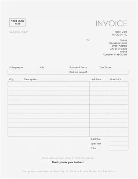 Microsoft Word Invoice Template Invoices Office Regarding Templates in ...