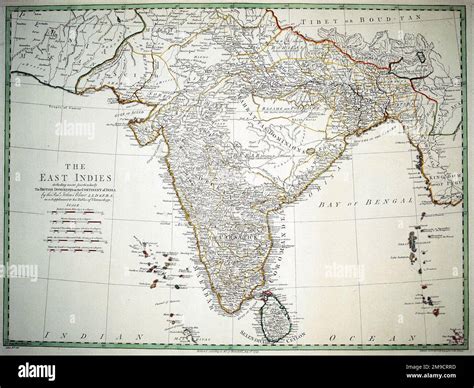 18th century Map of India Stock Photo - Alamy