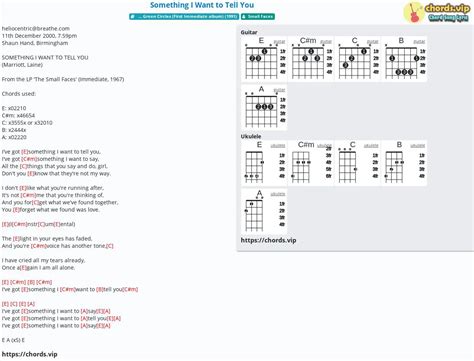 Hợp âm: Something I Want to Tell You - cảm âm, tab guitar, ukulele ...