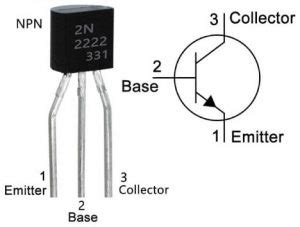 2N2222A Transistor : Pin Configuration, Circuit, Working & Its Applications