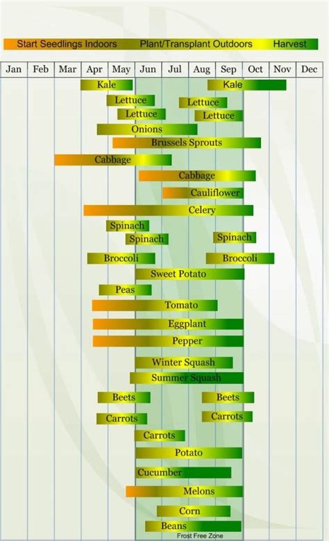 Vegetable Planting and Harvesting Calendar - Zone 5 | Vegetable ...