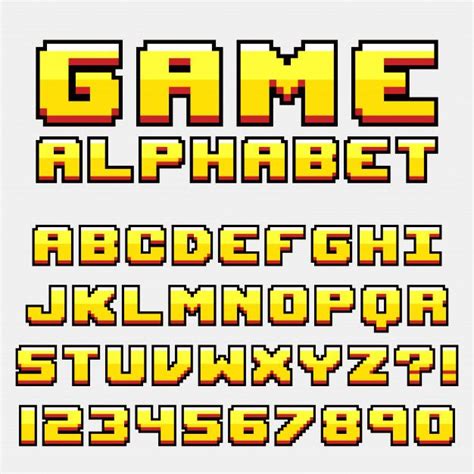 Premium Vector | Letter alphabet pixel retro video game style ...