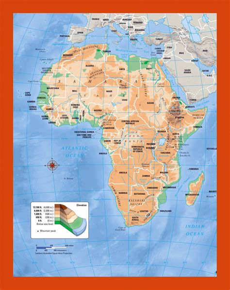 Elevation map of Africa | Maps of Africa | GIF map | Maps of the World ...