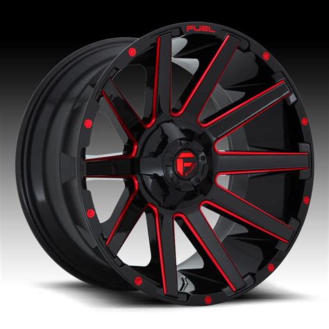 Fuel contra 20x9 6x135/6x139.7 20et 106.10mm gloss black red tinted ...