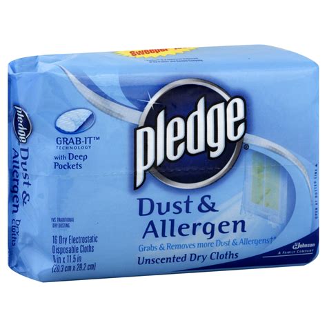 Pledge Dry Cloths, Dust & Allergen, Unscented, 16 cloths - Food ...