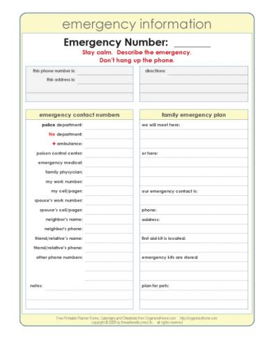 Family Emergency Plan Template - Best Template Ideas