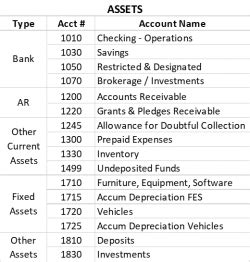 Chart of Accounts-Assets | Nonprofit Accounting Basics