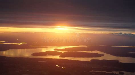 Sunset, Sunrise from the Airplane Window Stock Photo - Image of window ...