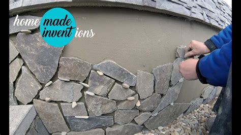 How to Install Natural Stone - DIY stone facing - YouTube