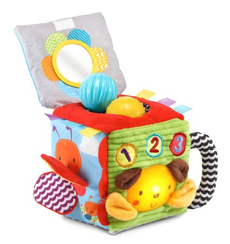 VTech, Soft and Smart Sensory Cube, Put-and-Take Ball Play, Baby Toy ...