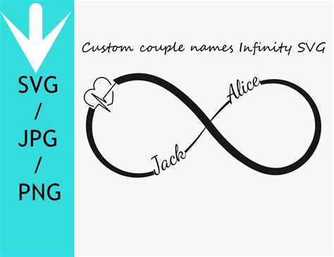 Custom Couple Name Infinity Tattoo Svgcouple Initials - Etsy