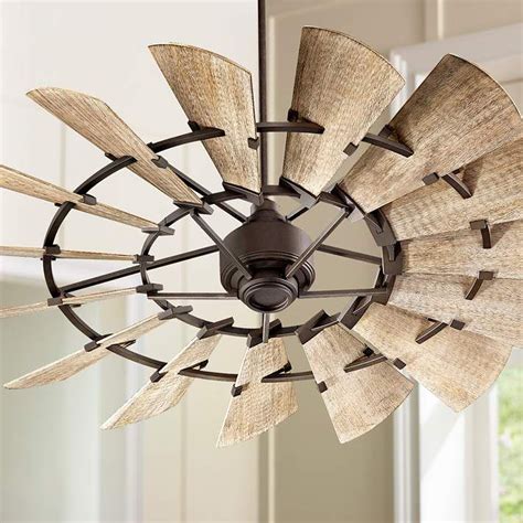 60" Quorum Windmill Rustic Oiled Bronze Ceiling Fan with Remote ...