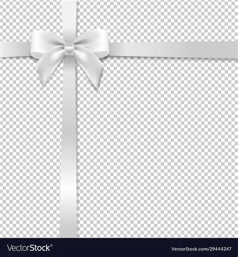 White bow with transparent background Royalty Free Vector