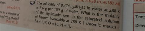 tion. [Ans. 0.271 er in a mixture of and 92 g of ethyl Ans. 0.15) 2.19 ...