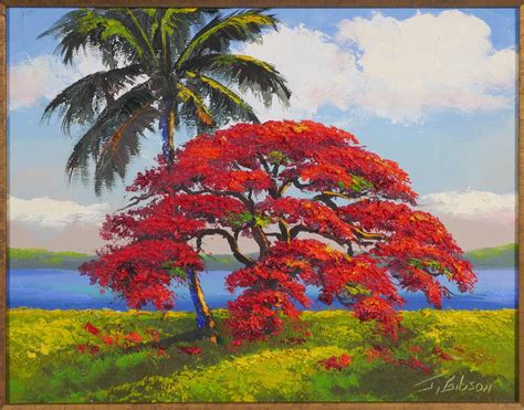 James Gibson | Royal Poinciana tree by Florida Highwaymen | MutualArt