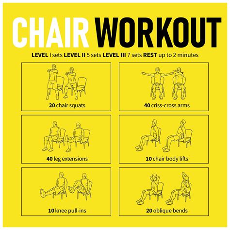 Chair Exercises - 10 Free PDF Printables | Printablee