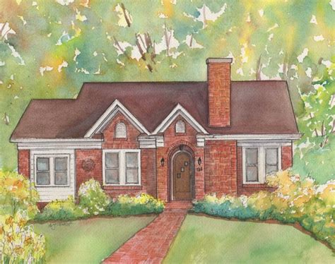 Watercolor Drawing of your Home, Painted from photos | Watercolor house ...