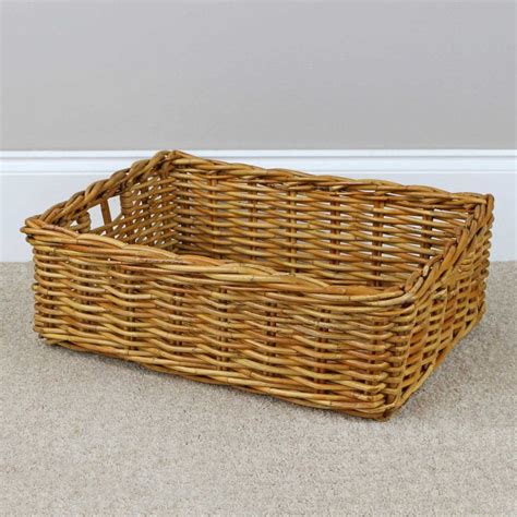 Rectangular Honey Rattan Wicker Storage Baskets