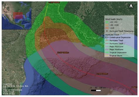 Storm track of Hurricane Ike from the National Hurricane Centre's ...