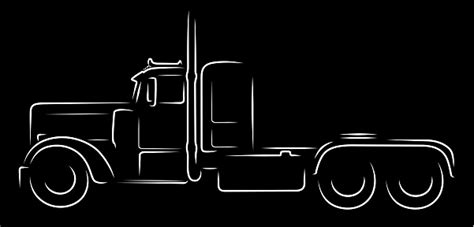 Semi Truck Silhouette Stock Illustration - Download Image Now - iStock