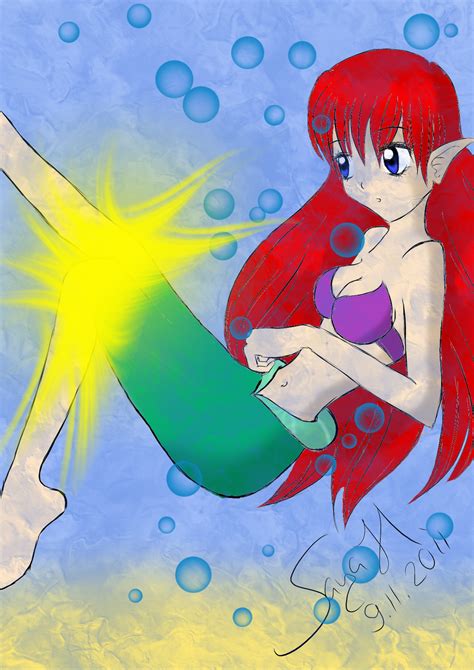 transformation of ariel into a human by Saya-H on DeviantArt