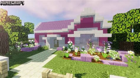 Minecraft - Pretty, Pink & Girly Suburban House Tutorial! - YouTube