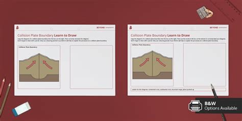 KS3 and KS4 Collision Plate Boundary Learn to Draw - Twinkl