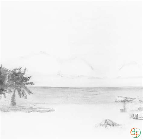 Pencil Drawing Of Sunny Day At The Beach | Artificial Design