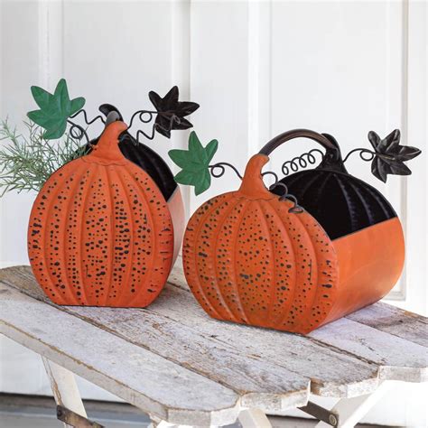 Two (2) Pumpkin Containers in 2021 | Metal pumpkins, Pumpkin, Fall pumpkins