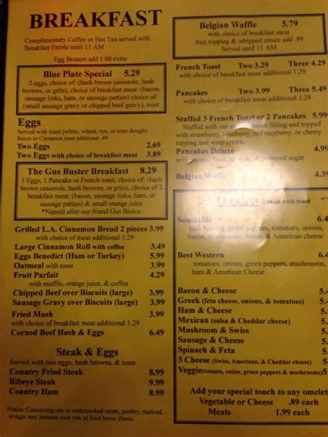 Menu at Southside Diner restaurant, Mount Vernon