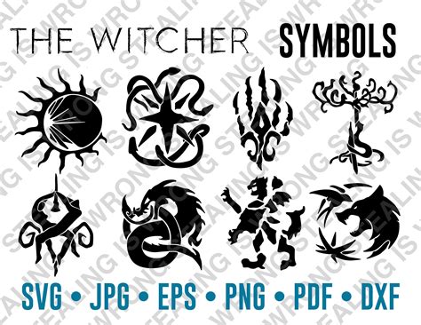 The Witcher Symbols Digital Files Only Svg Jpg Png Eps - Etsy