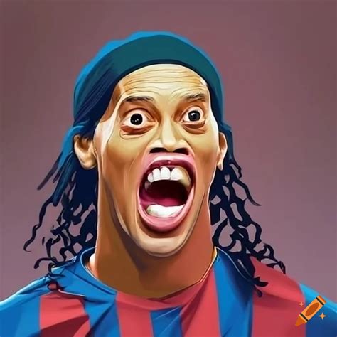 Ronaldinho making a funny expression on Craiyon