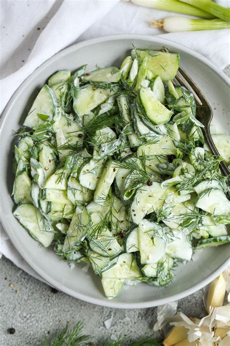 15-Minute Creamy Cucumber Salad Recipe - Momsdish