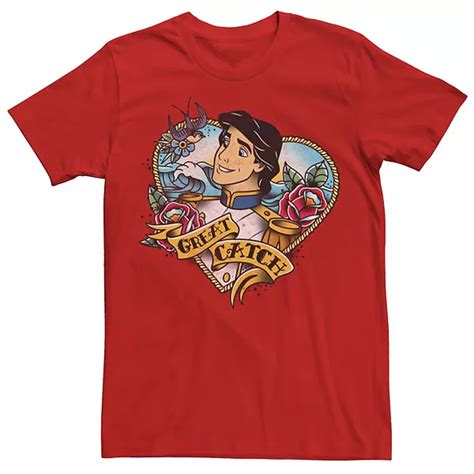 Disney's Prince Eric Great Catch Men's Tattoo Style Portrait Tee