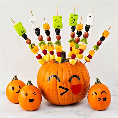 Pumpkin Fruit Skewer Halloween Treat