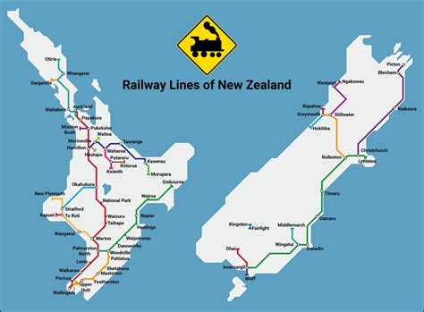 Metro network map of New Zealand Railway Lines : newzealand Railway ...