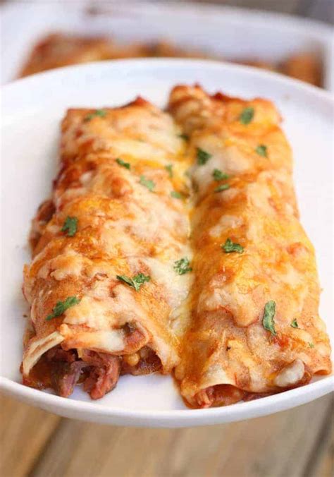 Slow Cooker Shredded Beef Enchiladas - Tastes Better From Scratch