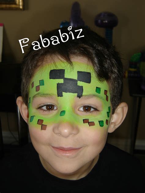 Boys favorite these days. A minecraft face painting. This is an easy ...