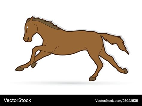 Horse running cartoon graphic Royalty Free Vector Image