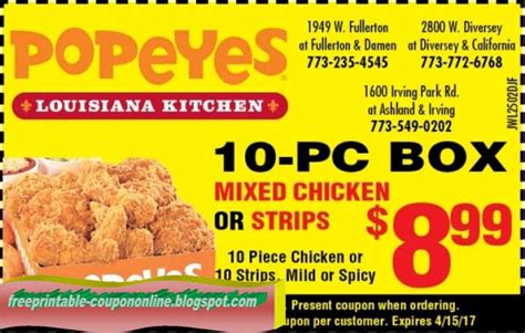 Printable Coupons 2019: Popeyes Chicken Coupons