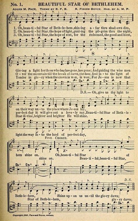 Free Printable Sheet Music For Beautiful Star Of Bethlehem