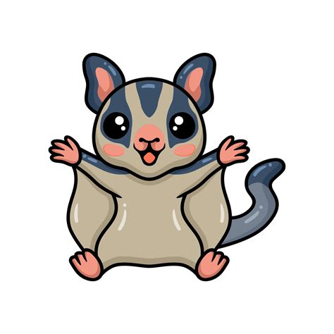 Cute little sugar glider cartoon posing 11960681 Vector Art at Vecteezy