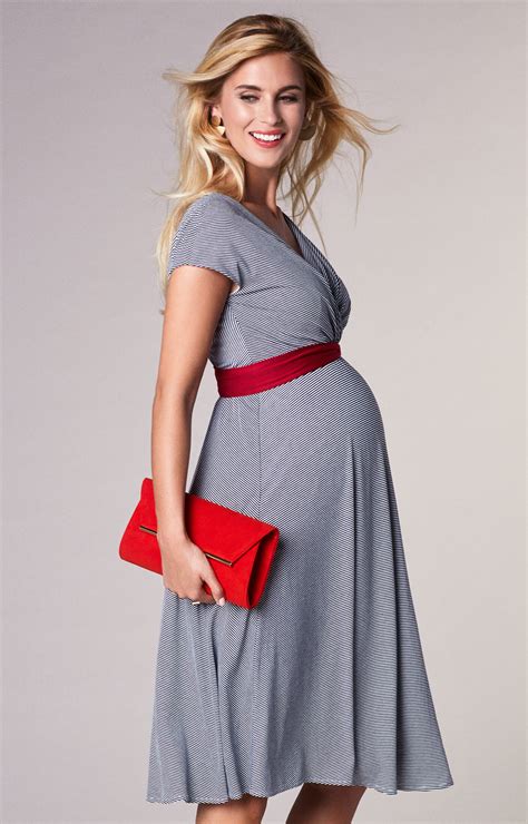 Alessandra Maternity Dress Short Cruise Stripe - Maternity Wedding ...