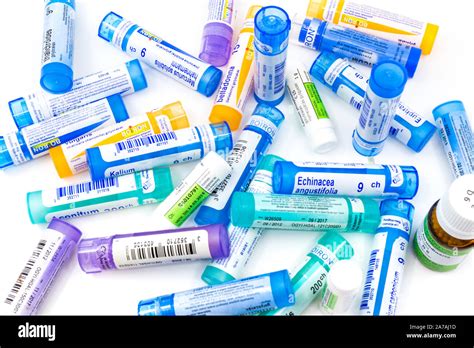 Boiron homeopathic medicine globules in plastic tubes Stock Photo - Alamy