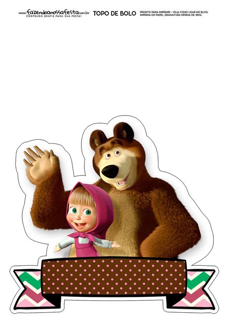 Masha And The Bear Free Printable Cake Toppers Masha And The Bear | The ...