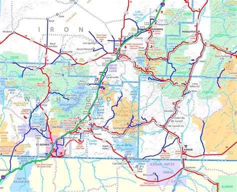 Zion National Park area road map - Ontheworldmap.com